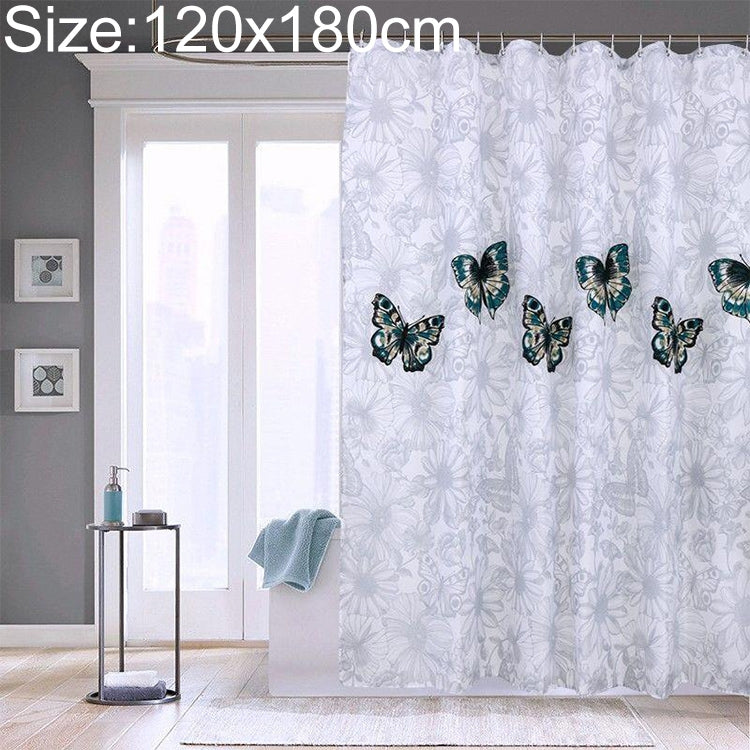 Butterfly Water-resistant Polyester Shower Washable Bathroom Curtains, Size:120x180cm