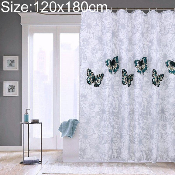 Butterfly Water-resistant Polyester Shower Washable Bathroom Curtains, Size:120x180cm