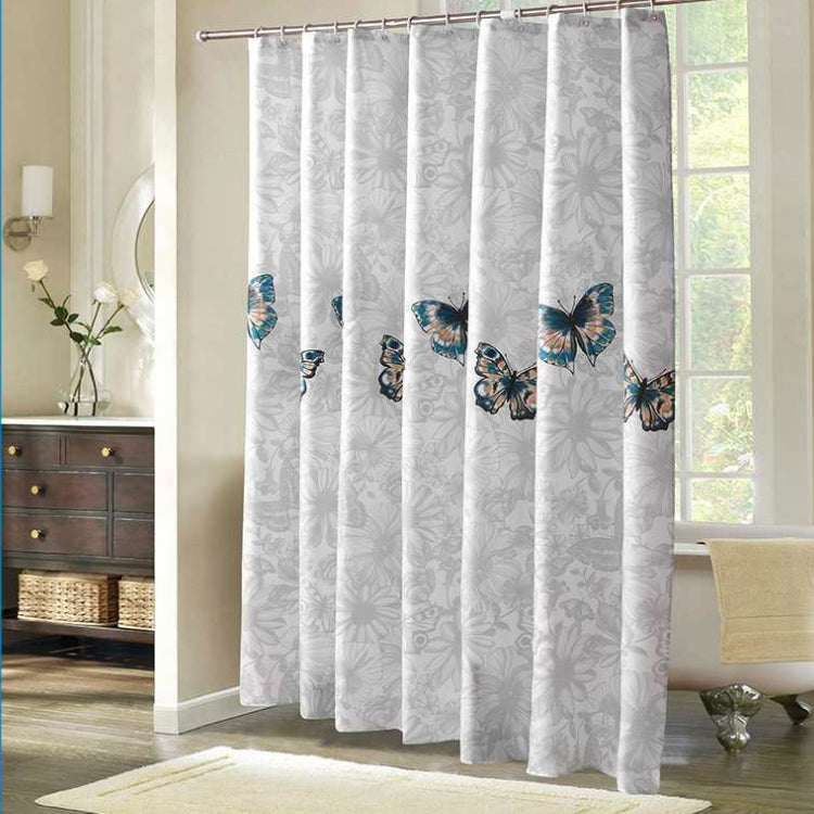 Butterfly Water-resistant Polyester Shower Washable Bathroom Curtains, Size:120x180cm