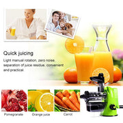 Multifunction Home Manual Juicer Apple Orange Wheatgrass Portable DIY Juicer(Green)