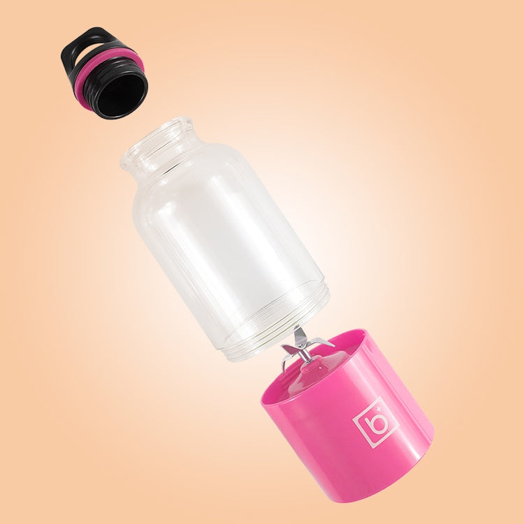 500ml Mini Portable Electric Juicer Cup USB Rechargeable Juicer Blender Maker Shaker Squeezers Fruit Orange Juice Extractor(Pink)