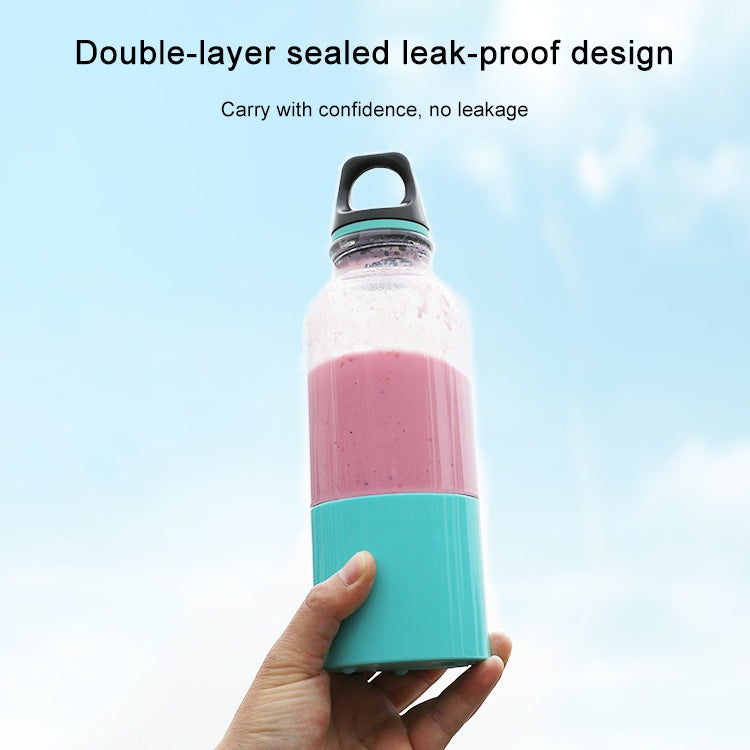 500ml Mini Portable Electric Juicer Cup USB Rechargeable Juicer Blender Maker Shaker Squeezers Fruit Orange Juice Extractor(Pink)