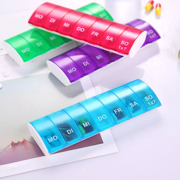 Portable Seven-part Mini Storage Pill Box(Red)