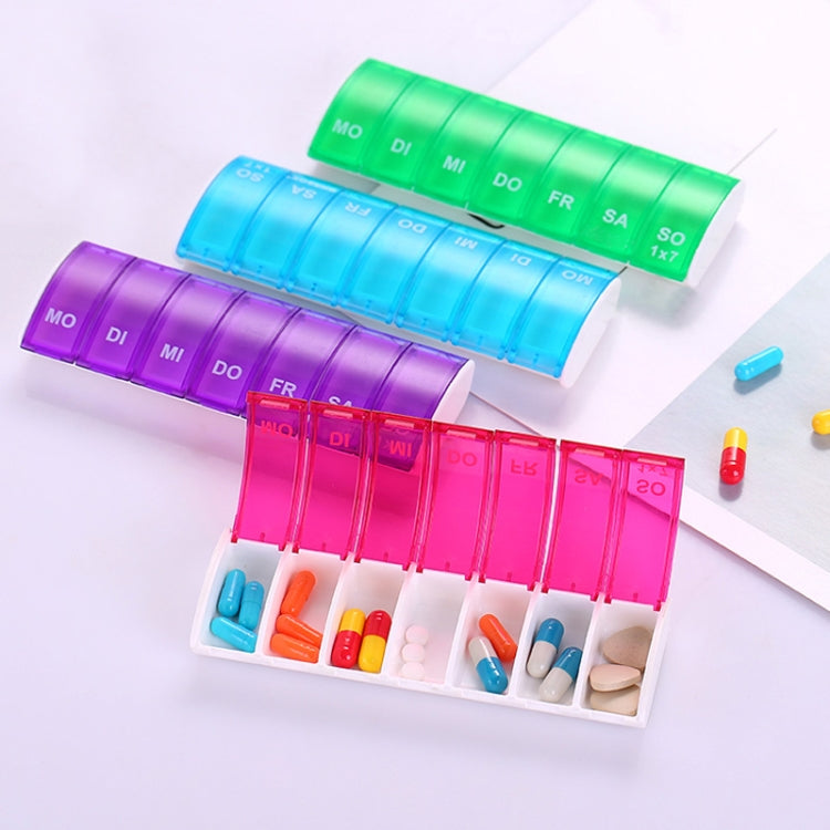 Portable Seven-part Mini Storage Pill Box(Blue)