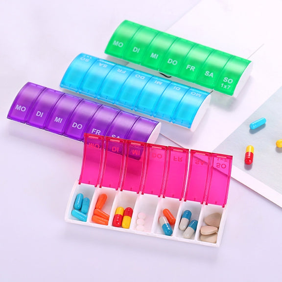 Portable Seven-part Mini Storage Pill Box(Green)