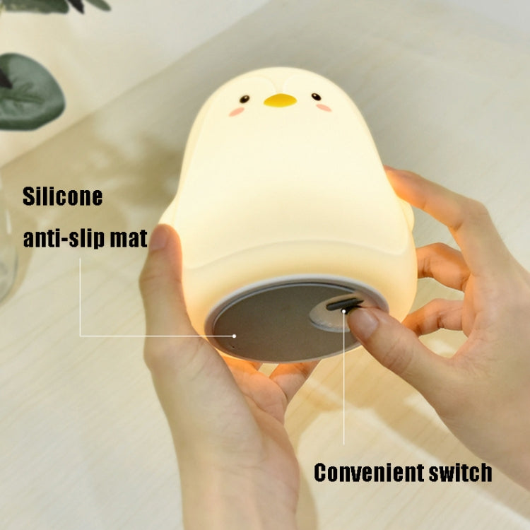 Penguin Silicone Pat Night Light Children Bedside Atmosphere Lamp(White)