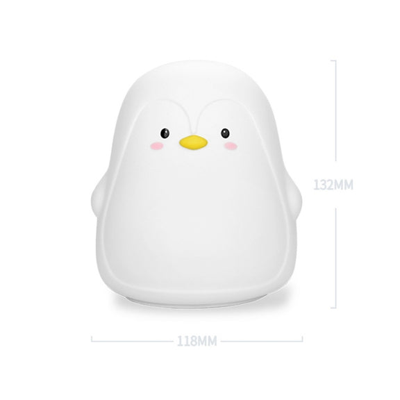 Penguin Silicone Pat Night Light Children Bedside Atmosphere Lamp(White)