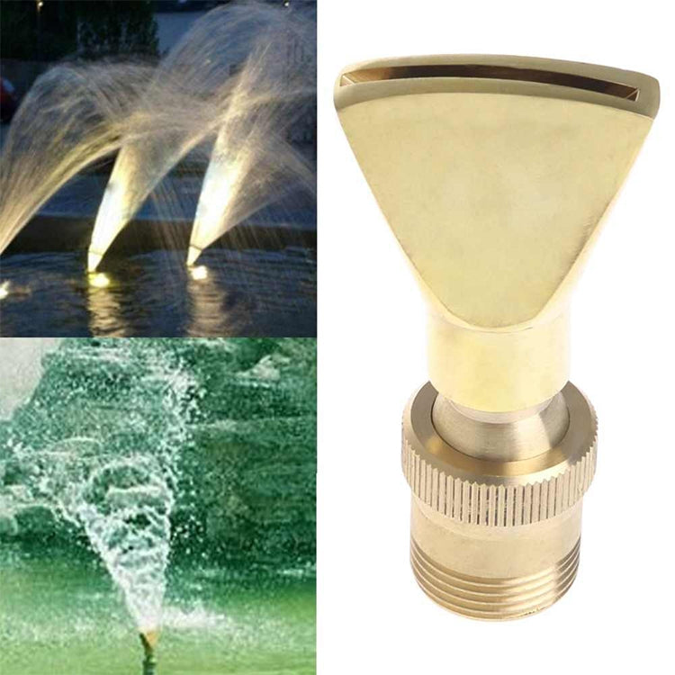 Water View Rockery Fountain All Copper Stainless Steel Adjustable Universal Fan-shaped Flat Nozzle, Size:1.5���(Brass)