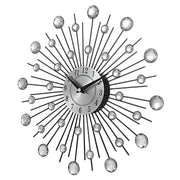 Creative Wall Clock Crystal Silver Wrought Iron Wall Clock Personality Art Decoration Living Room Bedroom Clock
