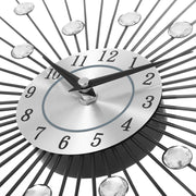 Creative Wall Clock Crystal Silver Wrought Iron Wall Clock Personality Art Decoration Living Room Bedroom Clock