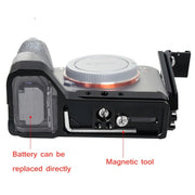 BEXIN Push-Pull Type Vertical Shoot Quick Release L Plate Bracket Base Holder with Hot Shoe for Sony ILCE-7RM4 / A7R4 / A7R IV