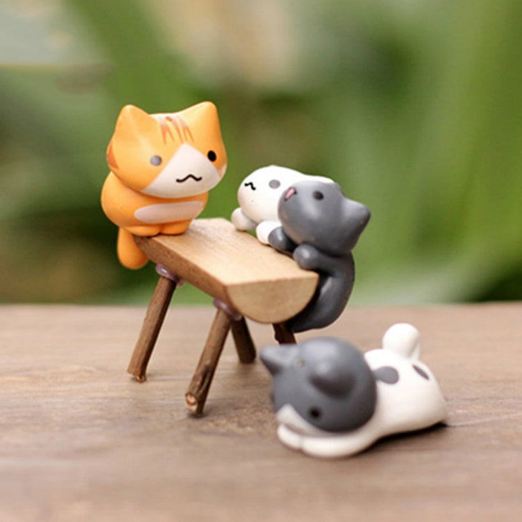 2 Sets Fleshy Flower Pot Moss Micro Landscape Doll Cute Cat Decoration Doll Cake DIY Assembly Ornaments