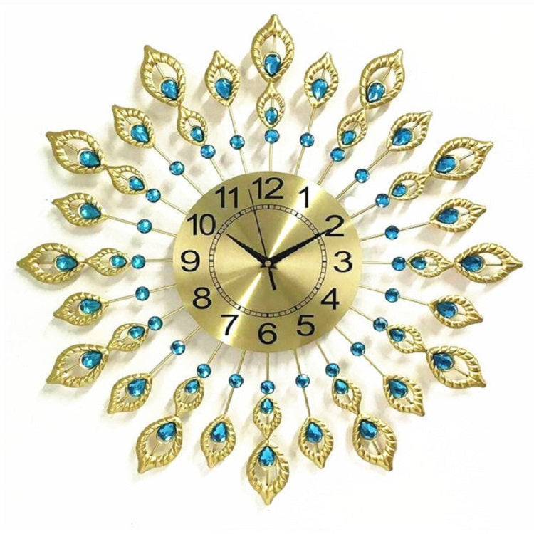 Creative Peacock Wall Clock Personality Mute Living Room Decoration Clock, Size:60 cm(Gold)