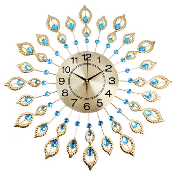 Creative Peacock Wall Clock Personality Mute Living Room Decoration Clock, Size:60 cm(Gold)
