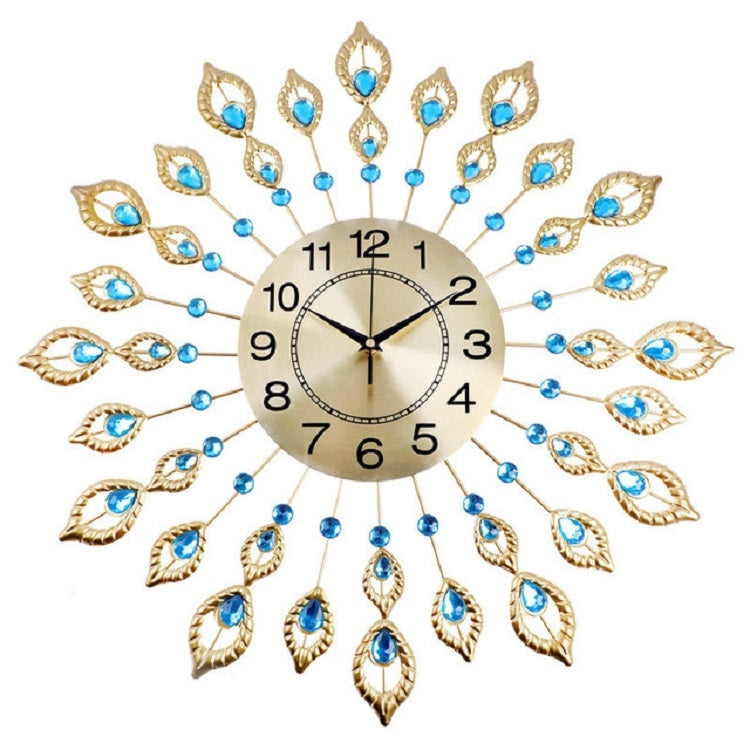 Creative Peacock Wall Clock Personality Mute Living Room Decoration Clock, Size:60 cm(Gold)