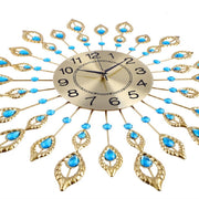 Creative Peacock Wall Clock Personality Mute Living Room Decoration Clock, Size:60 cm(Gold)