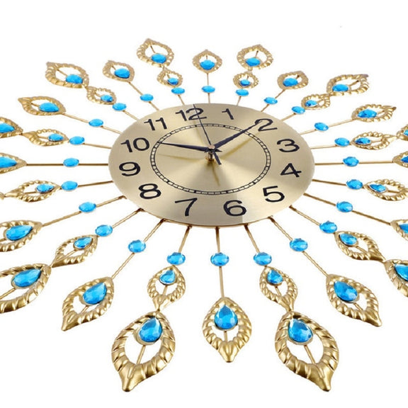 Creative Peacock Wall Clock Personality Mute Living Room Decoration Clock, Size:60 cm(Gold)