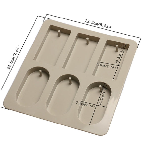 Aromatherapy Wax Handmade Soap Silicone Mold, Specification:Three Rectangle Three Oval