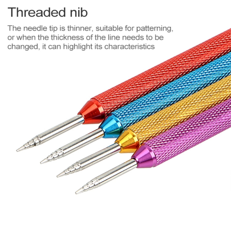 Fancy Coffee Pull Flower Needle Stainless Steel Carved Rod Crochet Flower Needle(Purple)