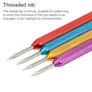 Fancy Coffee Pull Flower Needle Stainless Steel Carved Rod Crochet Flower Needle(Purple)