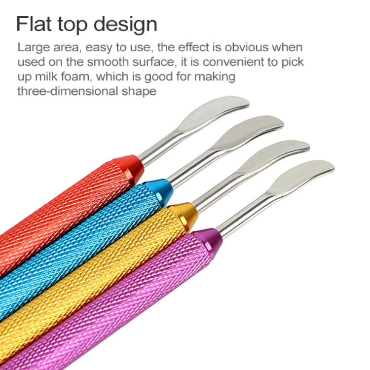 Fancy Coffee Pull Flower Needle Stainless Steel Carved Rod Crochet Flower Needle(Purple)