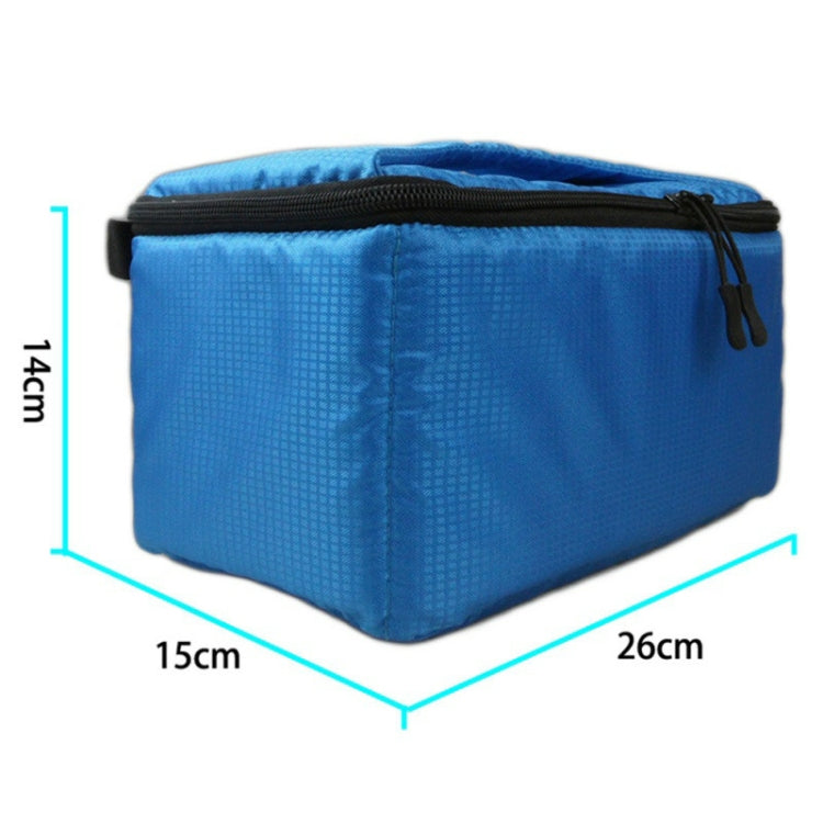 Water-resistant DSLR Padded insert Case Water-resistant Zipper Removable Partition Camera Bags(Blue)