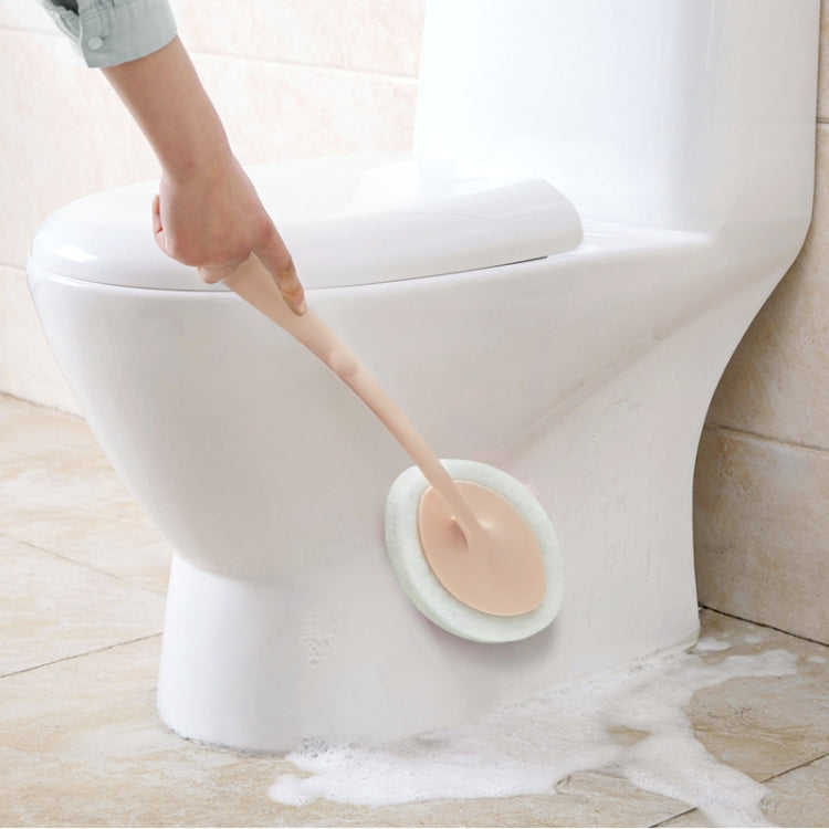 Hand-held Sponge Cleaning Tool Bathroom Ceramic Tile Kitchen Descaling Pot Brush Replaceable Sponge(Pink)