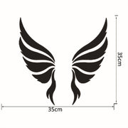 Crystal Three Dimensional Decorative Wall Stickers Angel Wings Bedroom Decorative Mirror(Silver)