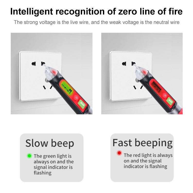 WINTACT WT3010  LED AC Voltage Tester Non-Contact Detector Pen 12-1000V AC Voltage Detector