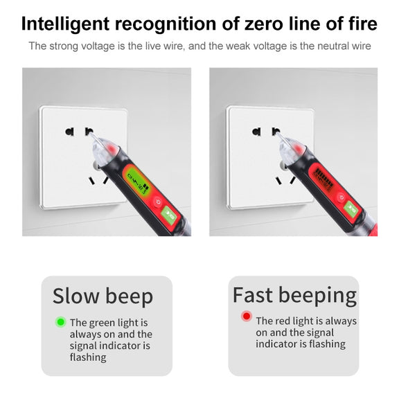 WINTACT WT3010  LED AC Voltage Tester Non-Contact Detector Pen 12-1000V AC Voltage Detector