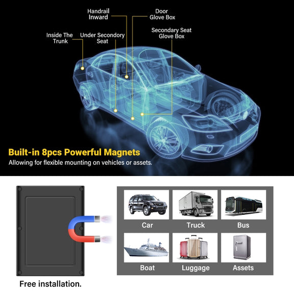 TK808 10000mAh GPS Intelligent Water-resistant Multifunctional Vehicle Tracking Tracker (Black)