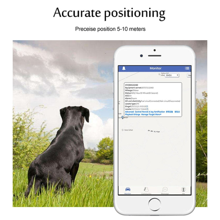 TK200 2G IP67 Water-resistant GPS / GPRS / GSM Personal / Goods /  Pet / Bag Locator Pet Collar Real-time Tracking Device