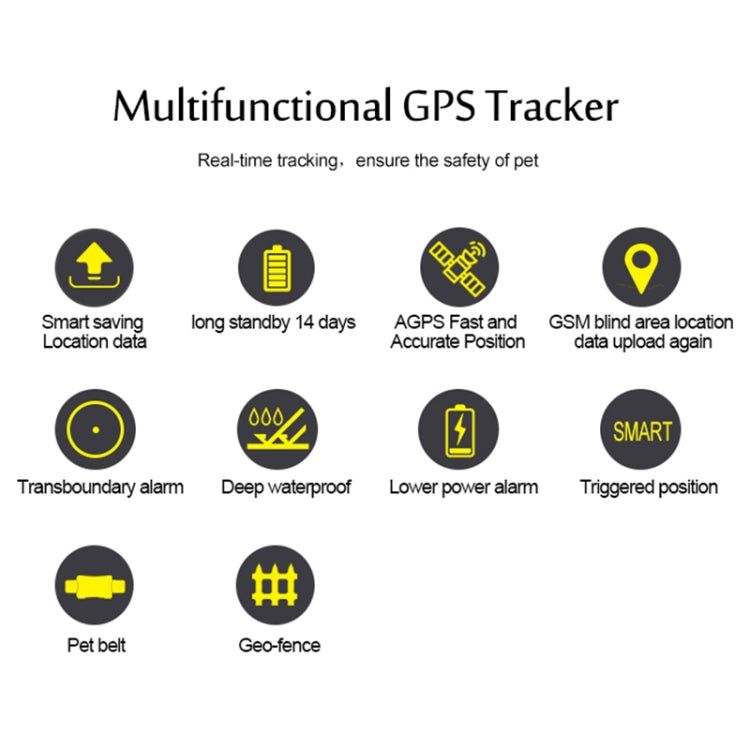 TK200 2G IP67 Water-resistant GPS / GPRS / GSM Personal / Goods /  Pet / Bag Locator Pet Collar Real-time Tracking Device