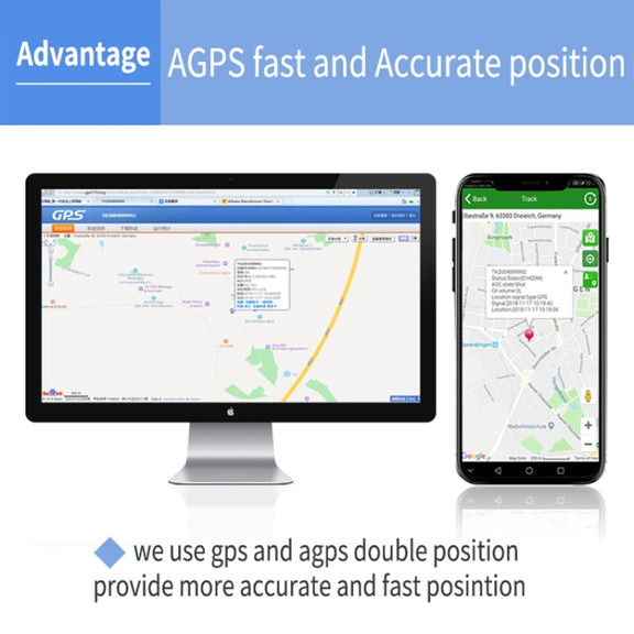TK202A 2G Car Truck Vehicle Tracking GSM GPRS GPS Tracker Support AGPS, Battery Capacity: 6500MA