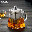 Stainless Steel Clear Heat Resistant Glass Filter Tea Pot, Capacity: 550ml - Teapots by PMC TechLife | Online Shopping South Africa | PMC TechLife