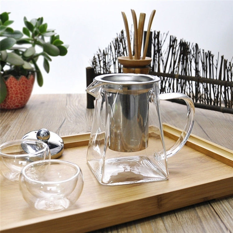 Stainless Steel Clear Heat Resistant Glass Filter Tea Pot, Capacity: 550ml