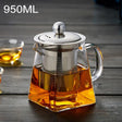Stainless Steel Clear Heat Resistant Glass Filter Tea Pot, Capacity: 950ml - Teapots by PMC TechLife | Online Shopping South Africa | PMC TechLife
