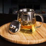 Stainless Steel Clear Heat Resistant Glass Filter Tea Pot, Capacity: 950ml