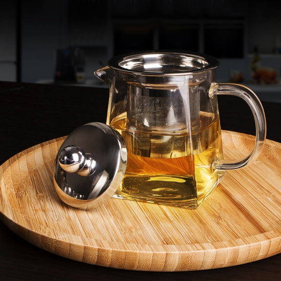 Stainless Steel Clear Heat Resistant Glass Filter Tea Pot, Capacity: 950ml