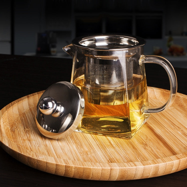 Stainless Steel Clear Heat Resistant Glass Filter Tea Pot, Capacity: 950ml