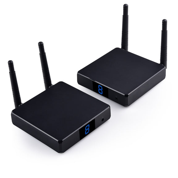 Measy FHD686 Full HD 1080P 3D 5-5.8GHz Wireless HDMI Transmitter (Transmitter + Receiver) with Display, Supports Infrared Remote Control & Wireless Same Screen Function, Transmission Distance: 200m