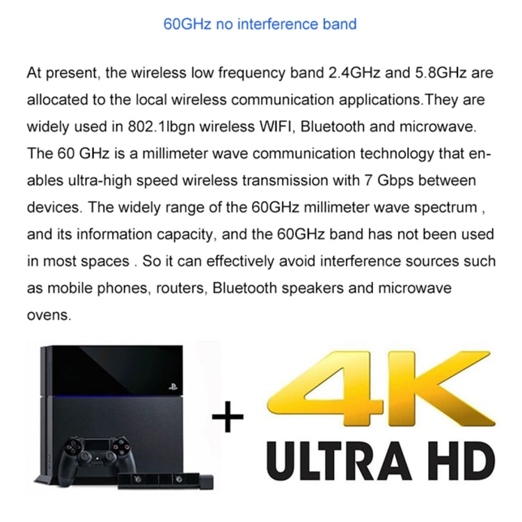Measy W2H 60GHz 4K Ultra HD Wireless Transmission Kit, Transmission Distance: 30m, AU Plug