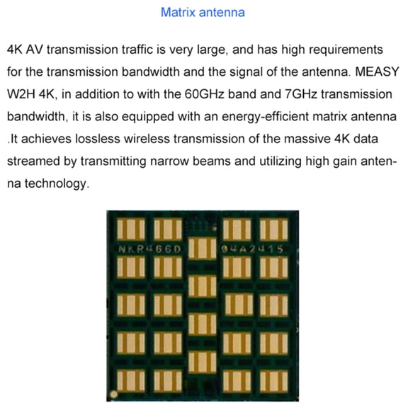 Measy W2H 60GHz 4K Ultra HD Wireless Transmission Kit, Transmission Distance: 30m, US Plug