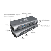 Z27 HDM Female + Mic to HDM Female USB 2.0 Video Audio Capture Box(Dark Gray)