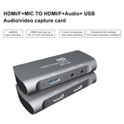 Z27 HDM Female + Mic to HDM Female USB 2.0 Video Audio Capture Box(Dark Gray)