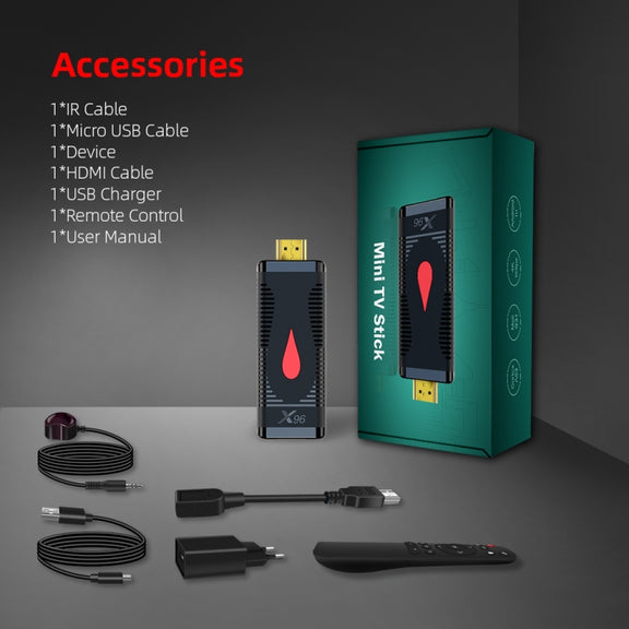X96 S400 Android 10.0 Mini TV Stick, Allwinner H313 Quad Core ARM Cortex A53, 2GB + 16GB, Support WiFi, HDMI, TF Card, USB