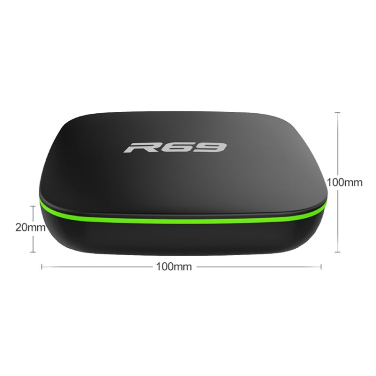 R69 1080P HD Smart TV BOX Android 4.4 Media Player with Remote Control, Quad Core Allwinner H3, RAM: 1GB, ROM: 8GB, 2.4G WiFi, LAN, US Plug