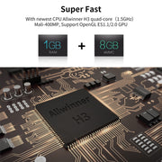 R69 1080P HD Smart TV BOX Android 4.4 Media Player with Remote Control, Quad Core Allwinner H3, RAM: 1GB, ROM: 8GB, 2.4G WiFi, LAN, AU Plug
