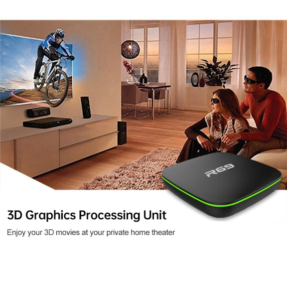 R69 1080P HD Smart TV BOX Android 4.4 Media Player with Remote Control, Quad Core Allwinner H3, RAM: 1GB, ROM: 8GB, 2.4G WiFi, LAN, AU Plug