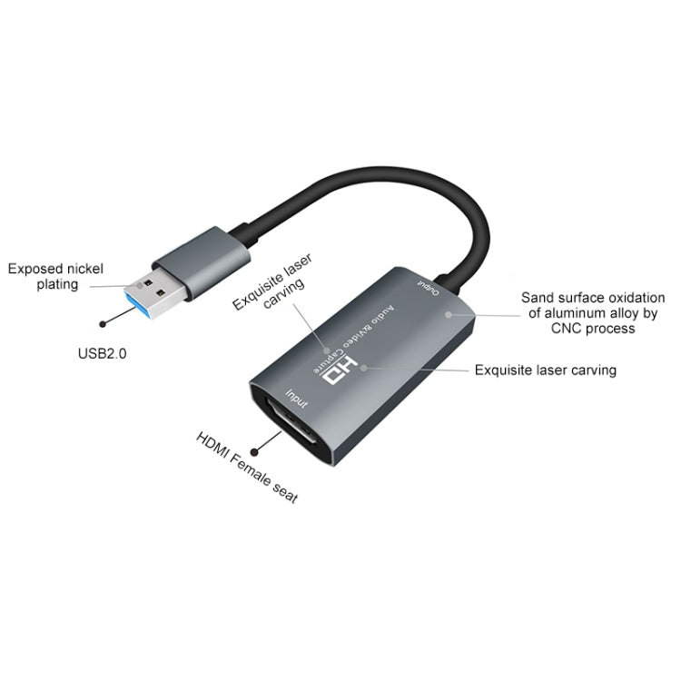 Z29 HDMI Female to USB 2.0 Male + Audio VideoCapture Box
